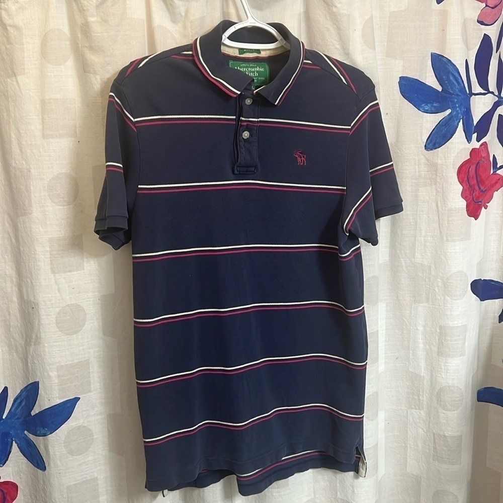 Abercrombie & Fitch Fitch  muscle polio shirt Sz L Vtg 80’s summer preppy